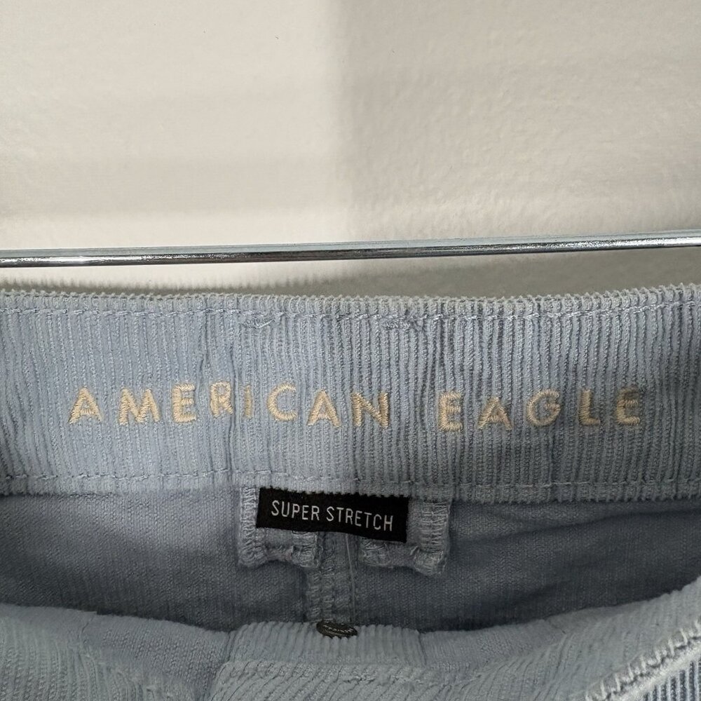 American Eagle Womn 2 Blue Corduroy Super Stretch Super Hi-Rise A-Line Skirt NWT - Picture 8 of 12